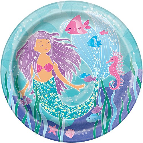 Unique Industries Mermaid Dinner Party Paper Plates, 9", 8 Ct.