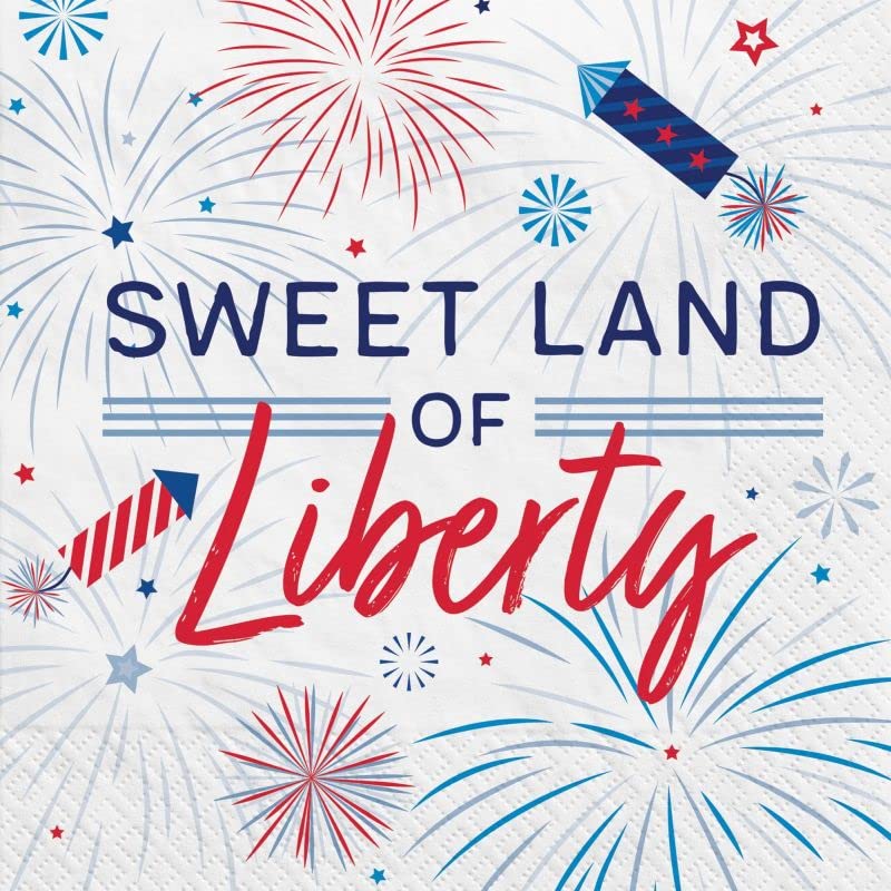 Amscan Patriotic Celebration Napkins - 6 1/2" x 6 1/2" | Multicolor | 40 Pcs.