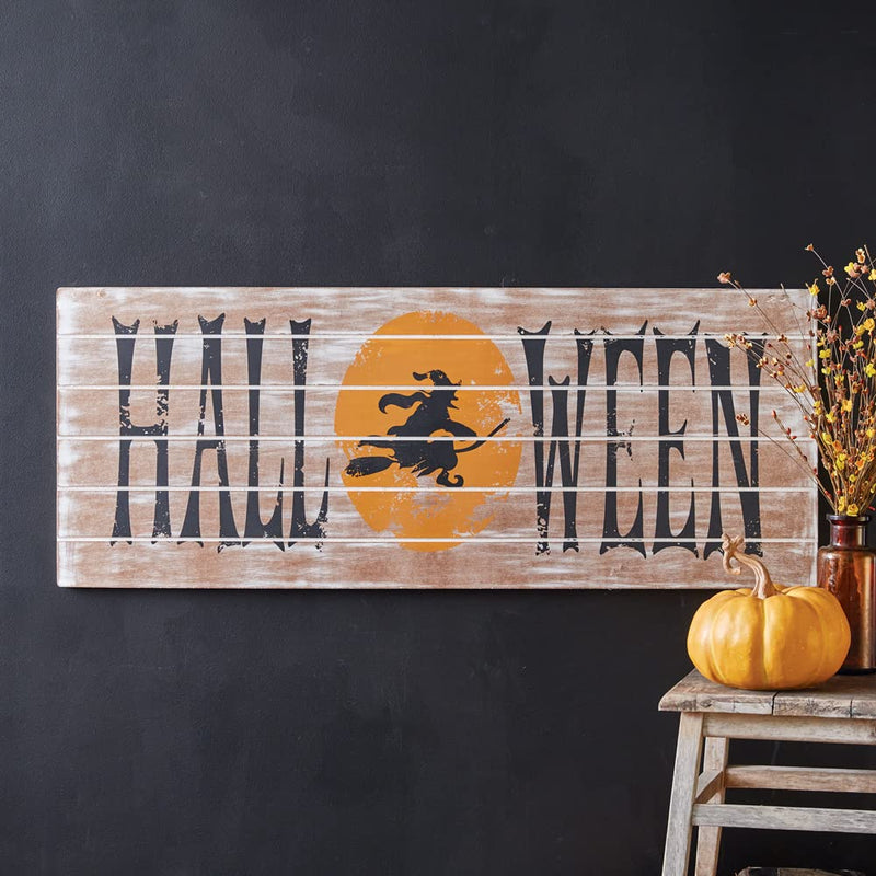 CTW Home Collection MDF Rustic Halloween Plank Sign, 40-inch Width, Spooky Decoration