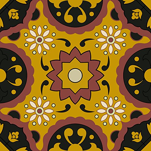 Mi Alma Backsplash Peel and Stick Tile Stickers 24 murals PC Set Tile Decals Bathroom & Kitchen Vinyl Wall Decals Easy to Apply Just Peel & Stick Home Decor (4x4 Inch, Golden C15)