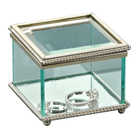 Creative Gifts Glass Square Hinged Box