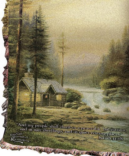 Manual Inspirational Collection 50 x 60-Inch Tapestry Throw with Verse, Evening in Forest