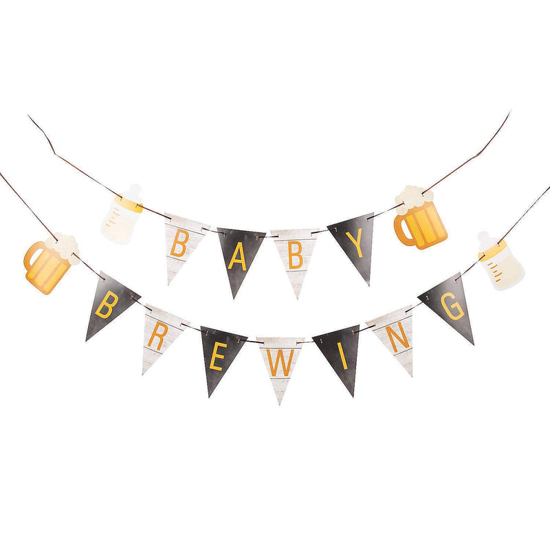 BABY BREWING PENNANT BANNER - Party Decor - 2 Pieces