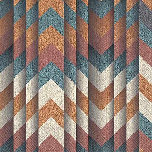 Boston International IHR Fall Autumn Modern Geometric Pattern 3-Ply Paper Napkins, 20-Count Cocktail Size, Josha- Blue Terracotta