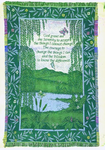 Manual 46 X 60-Inch Inspirational Collection 2.5-Layer Fringed Throw, Serenity Prayer