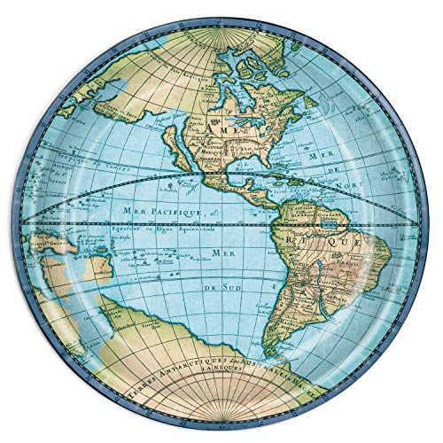 Beistle Bon Voyage Globe Round Plates | 9" | 8 Pcs