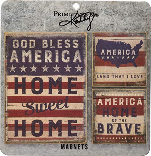 Primitives By Kathy- 3 Pc.- God Bless America Magnet Set