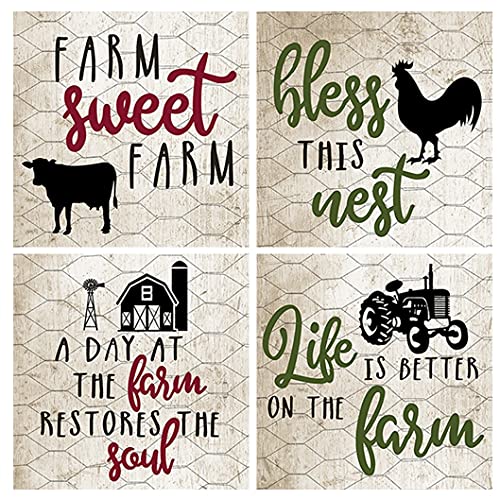 Carson Farm Chicken Wire Square House Coaster Set