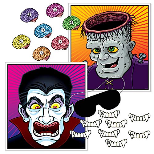 Beistle Pin The Brains and Pin The Fangs Halloween Games - 2 Pcs