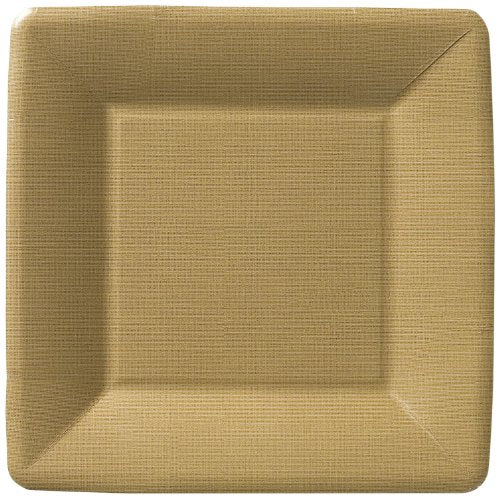 Boston International, Square Plate Linen Gold 8 Inch, 8 Count