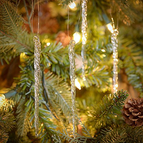 Kurt Adler Glass Icicle Christmas Ornaments 12 Piece