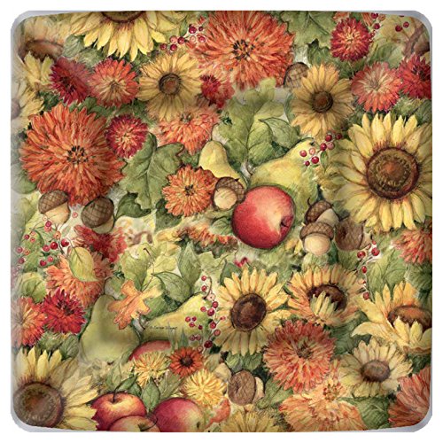Boston International Square Paper Dessert Plates, 8-Count, 7 x 7-Inches, Flowers and Fruit