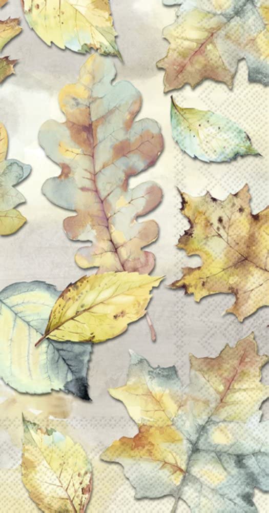 IHR Ideal Home Range Dinner Disposable 3-Ply Paper Guest Towels Buffet Napkins, 8.5" 4.5", Favorite Leaves