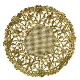 Hygloss Products 4 Inch Gold Foil Doilies - Round Doilies Made in the USA, 12 Pack