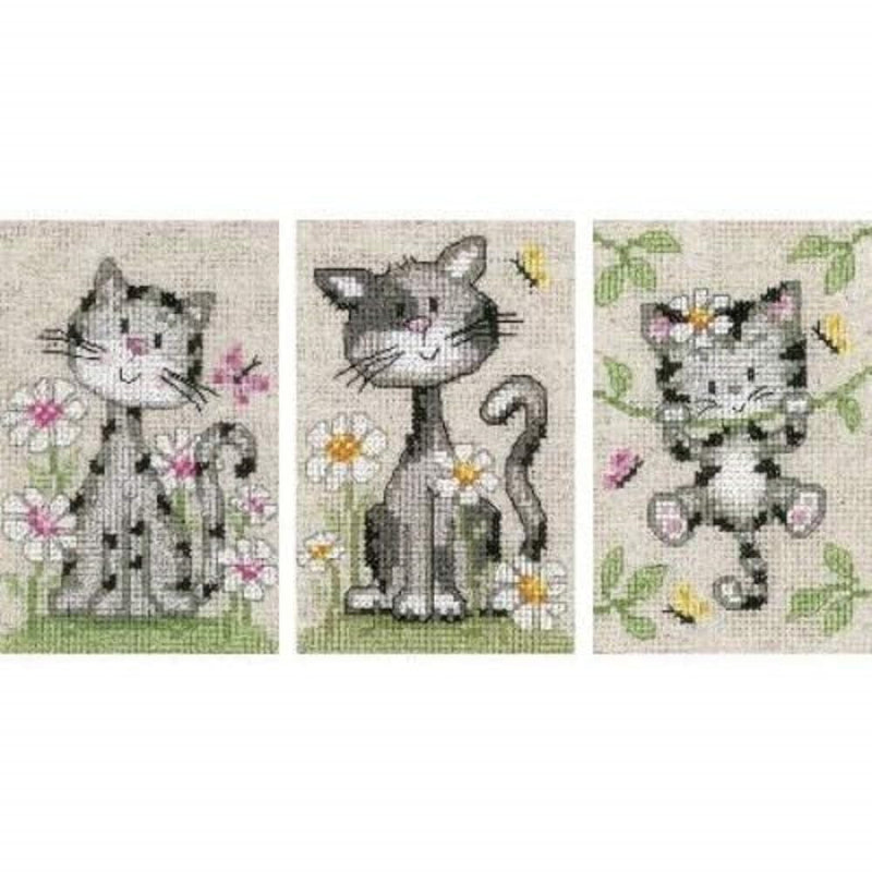 Vervaco Counted Cross Stitch CAT and FL, Multicolor