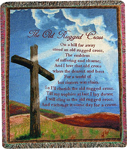 Manual Woodworkers & Weavers Tapestry Throw, Old Rugged Cross, 50 x 60