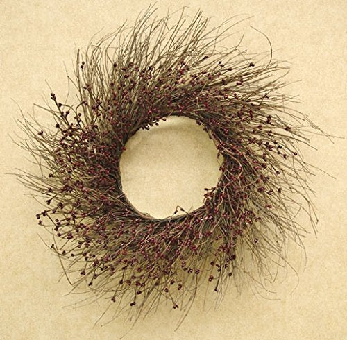 CWI Gifts Wreath Primitive Country Burgundy 22" Pip Berry & Twig