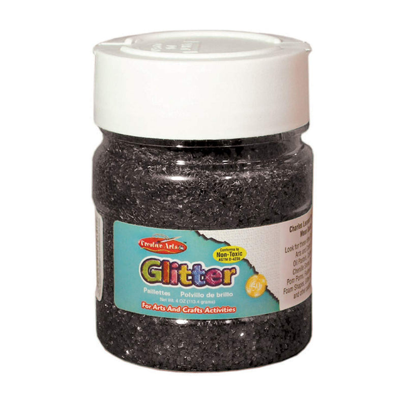 Creative Arts by Charles Leonard Glitter, 4 Ounce Bottle, Black (41420)