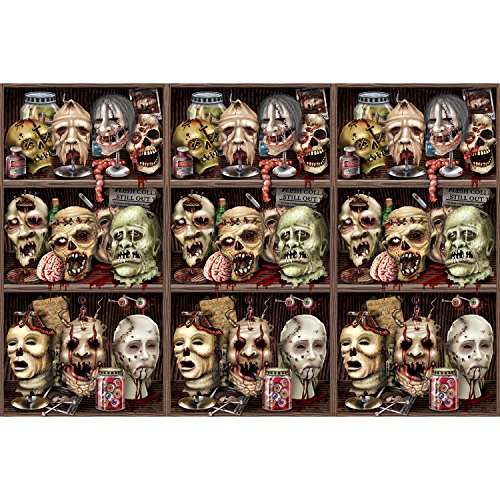 Beistle Creepy Heads Halloween Backdrop-1 Pc, 4&
