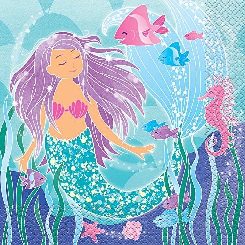 Unique Industries Mermaid Party Napkins, 16ct