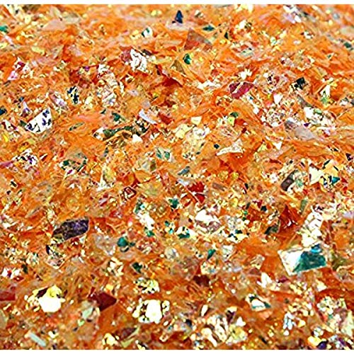 Meyer Imports Golden Orange Iridescent Ice Flakes Glitter Flakes for Nail Art - Lightweight Holographic Polyester - 311-4373 - 1/2 oz (14 Grams)