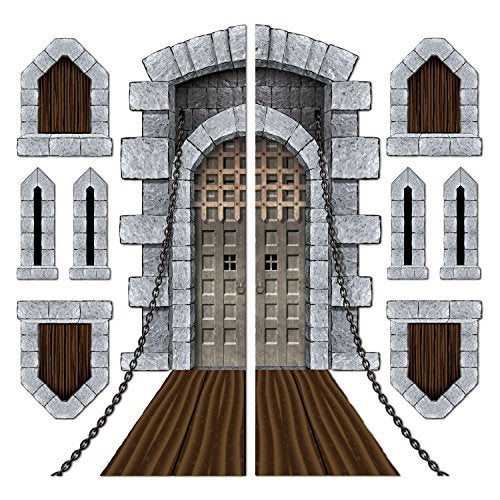 Beistle Printed Castle Door and Window Props, 16" to 5&