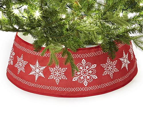 Giftcraft 682748 Christmas Double Sided Tree Collar Skirt, 10.2 inch, Polyester
