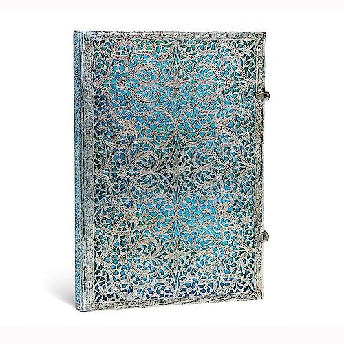 Paperblanks Maya Blue Journal: Unlined Grande (Silver Filigree Collection)