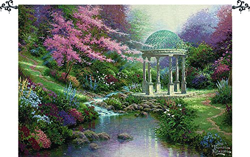 Manual Woodworkers & Weavers Tapestry Wall Hanging, Thomas Kinkade Pools of Serenity, 70 x 50-Inch