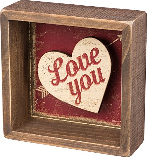 Primitives by Kathy Box Sign - Love You Size: 5" Square