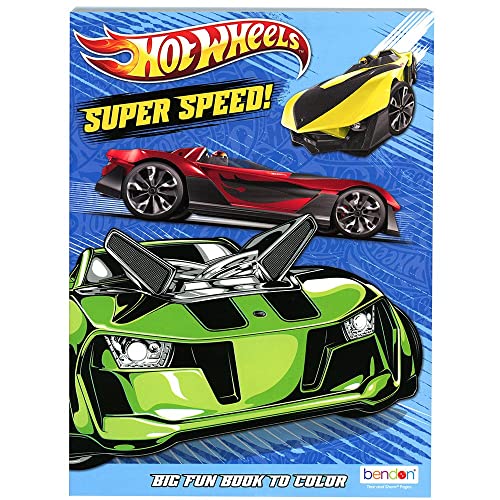 BAZIC Hot Wheels Super Speed Coloring Book - Big Fun Book to Color Hot Wheels Coloring Book, Boys Arts and Crafts Activity Coloring for Kids Birthday, Party Favors 80 Coloring Pages