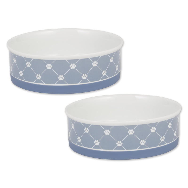 Bone Dry Ceramic Pet Collection Trellis, Large Set, 7.5x2.4, Stonewash Blue, 2 Piece