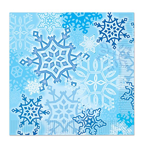 Beistle Snowflake Luncheon Napkins, Blue/White, 16 Count