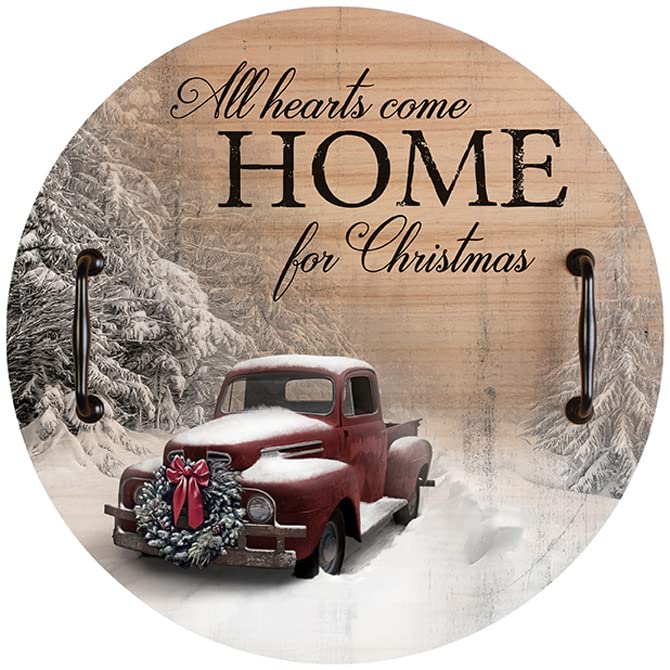 Carson Home Accents Home for Christmas Tray, 17-inch Diameter