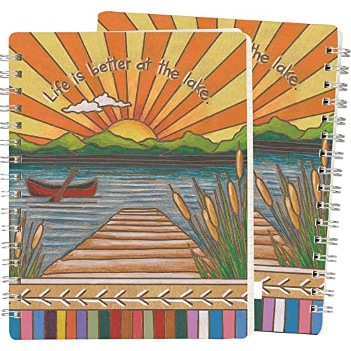 Primitives By Kathy 113165 Life is Better at Lake Spiral Notebook, 7.50-inch Height