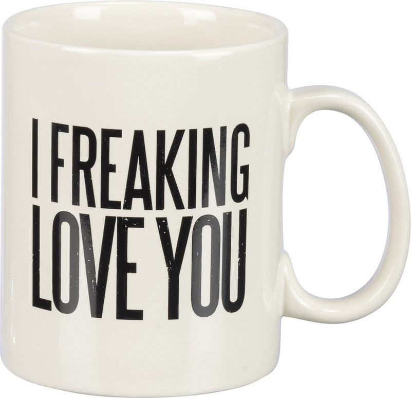 Primitives by Kathy 25392 Box Sign Coffee mug, I freaking love you