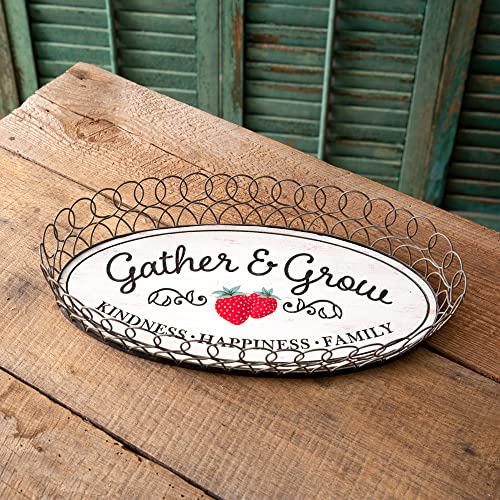 CTW Colonial Tin Works 440177 Gather and Grow Strawberry Tray, 17.50-inch Width