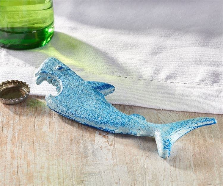 Giftcraft 087521 Shark Design Bottle Opener, 6.7-inch Length, Cast Iron, Rustic Blue