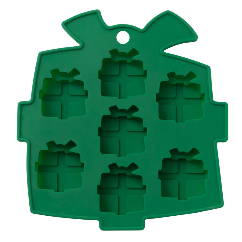 Chef Craft Select Silicone Holiday Ice Cube Tray, 7 Cube, Green