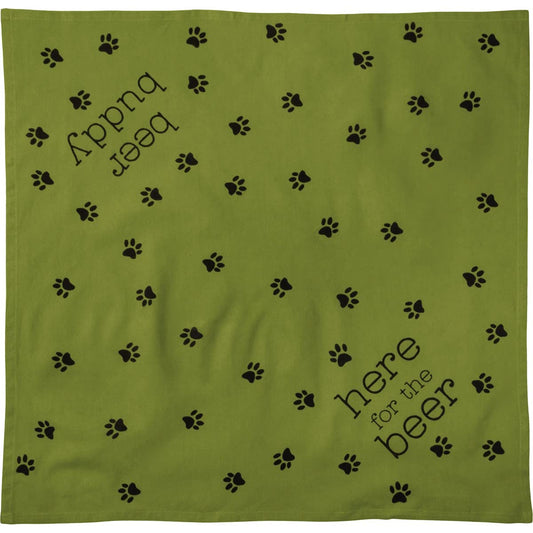 Primitives by Kathy Reversible Pet Bandana - Beer Buddy and Here for The Beer, 16" x 16" Small