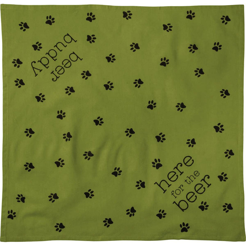 Primitives by Kathy Reversible Pet Bandana - Beer Buddy and Here for The Beer, 16" x 16" Small