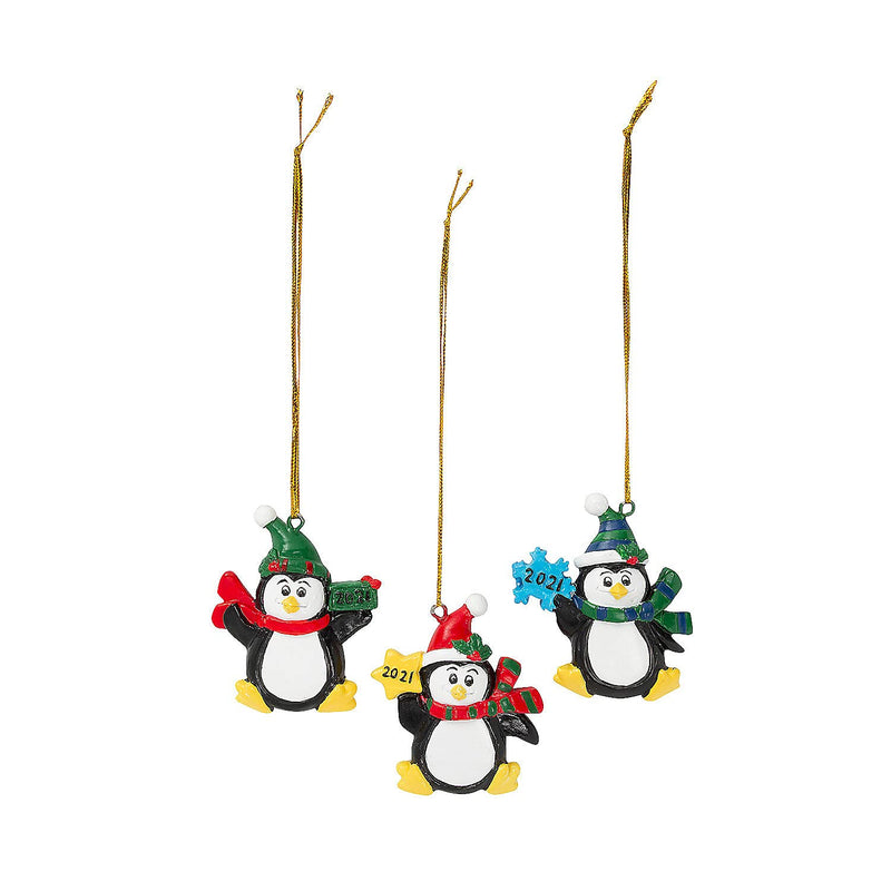 Fun Express 2021 Penguin Ornaments - Home Decor - 12 Pieces