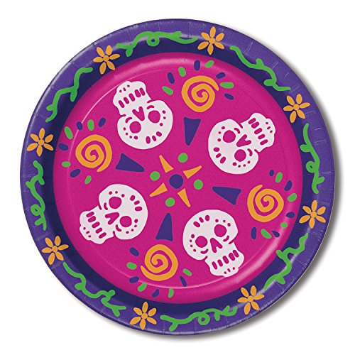 Beistle 8 Piece Day of the Dead Plates, 9"