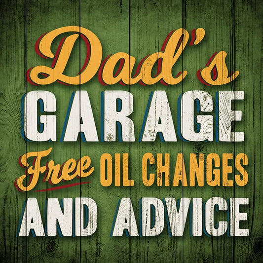 Carson Home Dad's Garage House Coaster, 4-inch Square, Set of 4