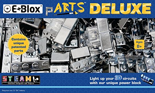 E-Blox Power Blox Builder - Deluxe Kit 3D LED Light-Up Building Blocks Toys Set for Kids Ages 8+