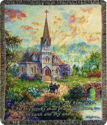 Manual Inspirational Collection Tapestry Throw, Holy Holy Holy, 50 X 60-Inch