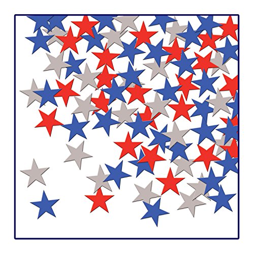 Beistle Fanci-Fetti Stars (red, silver, blue) Party Accessory  (1 count) (1 Oz/Pkg)