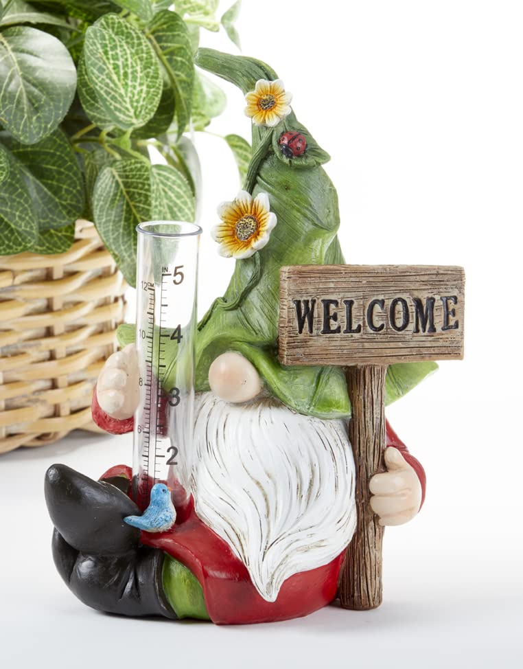 Delton Resin Red Gnome Rain Gauge