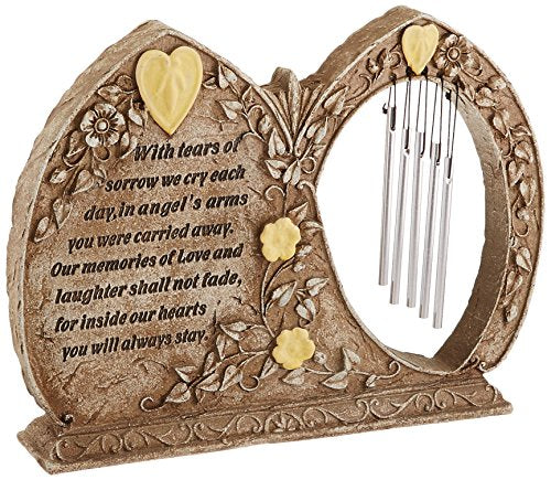 Carson Home Accents Peaceful Reflections Garden Chime, 9.5-Inch High, Memorial/Glow in The Garden