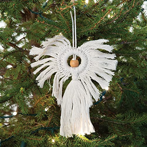 CTW Home Collection Macrame Angel Ornament, 6.5-Inch Width, 7.5-Inch Height